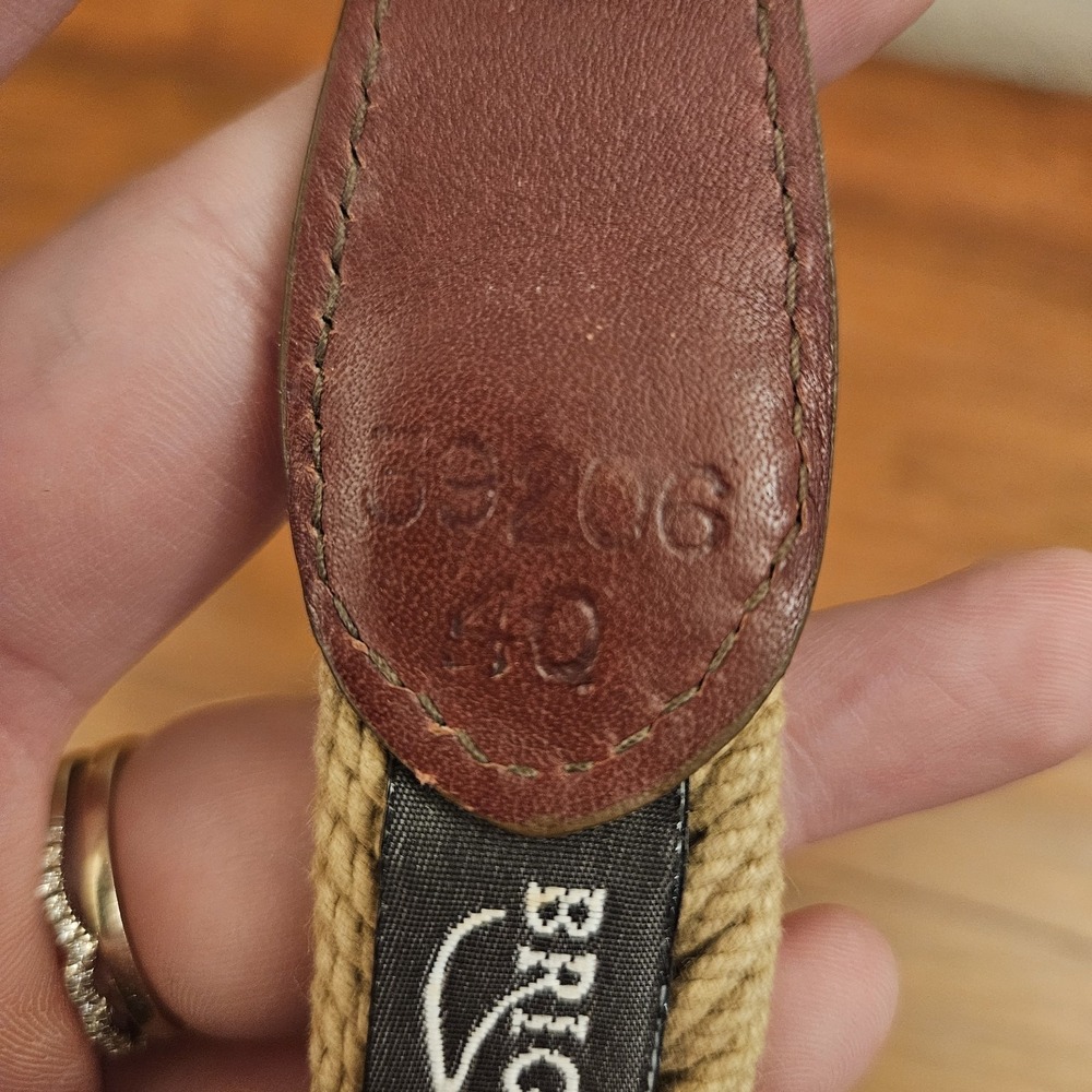 Brighton Leather Corded Belt 39206 Solid Brass Buckle Brown Size 40 Made In USA - Picture 4 of 5